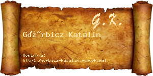 Görbicz Katalin névjegykártya