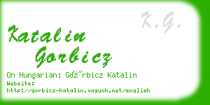 katalin gorbicz business card